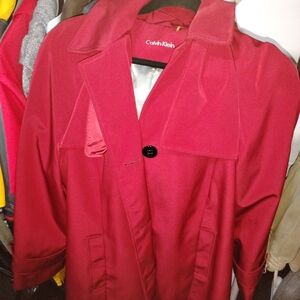Calvin Klein Women's Deep Red Trench Coat